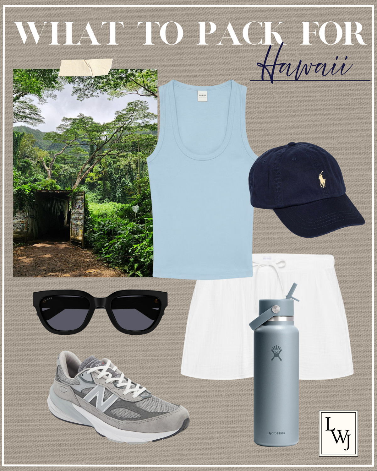 hawaii outfit inspo 

summer vacation / island vacation / hiking outfit / oahu outfit / casual sporty / scoopneck tank / white linen pull on shorts / polo ralph lauren chino cap / gucci sunglasses / new balance sneakers / hydroflask

#LTKootd #LTKSeasonal #LTKTravel