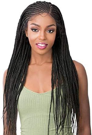 It's a Wig Synthetic Hair Lace Front Wig Swiss Lace Braided Wig Micro Cornrow Box Braid (1B) | Amazon (US)
