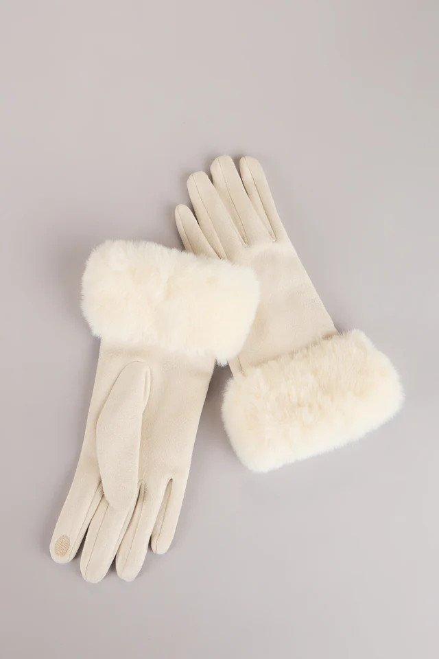 Cold Weather Luxe Faux Fur Trim Gloves | Windsor Stores
