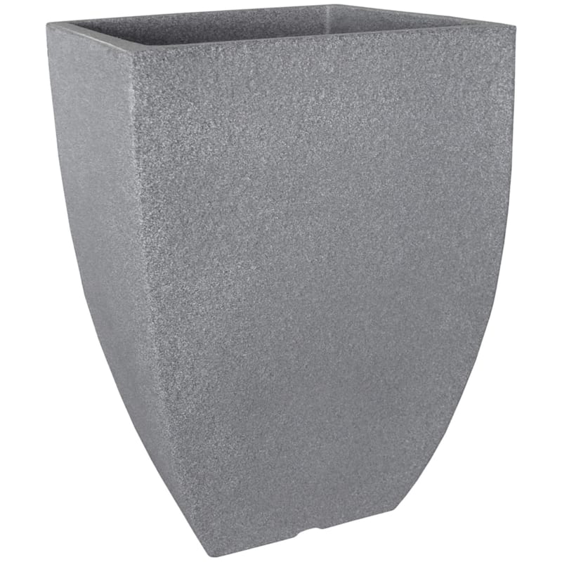 Japi All-Weather Charcoal Grey Square Modern Outdoor Planter, Medium | At Home
