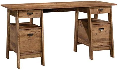 Sauder Trestle Executive Trestle Desk, Vintage Oak finish | Amazon (US)