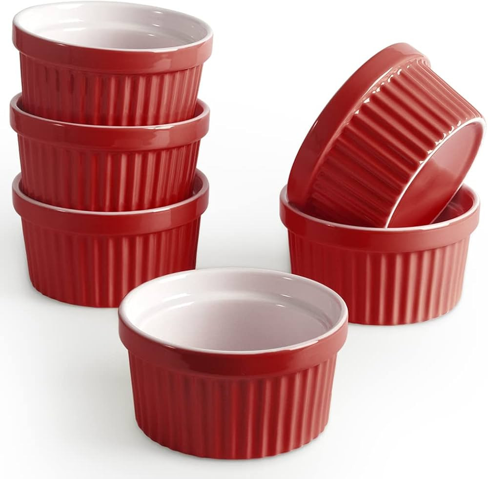 homEdge Porcelain Ramekins Set, 240 ml / 8 Fl Ounces Ice Cream Bowl, Creme Brûlée Ramekins Souf... | Amazon (CA)