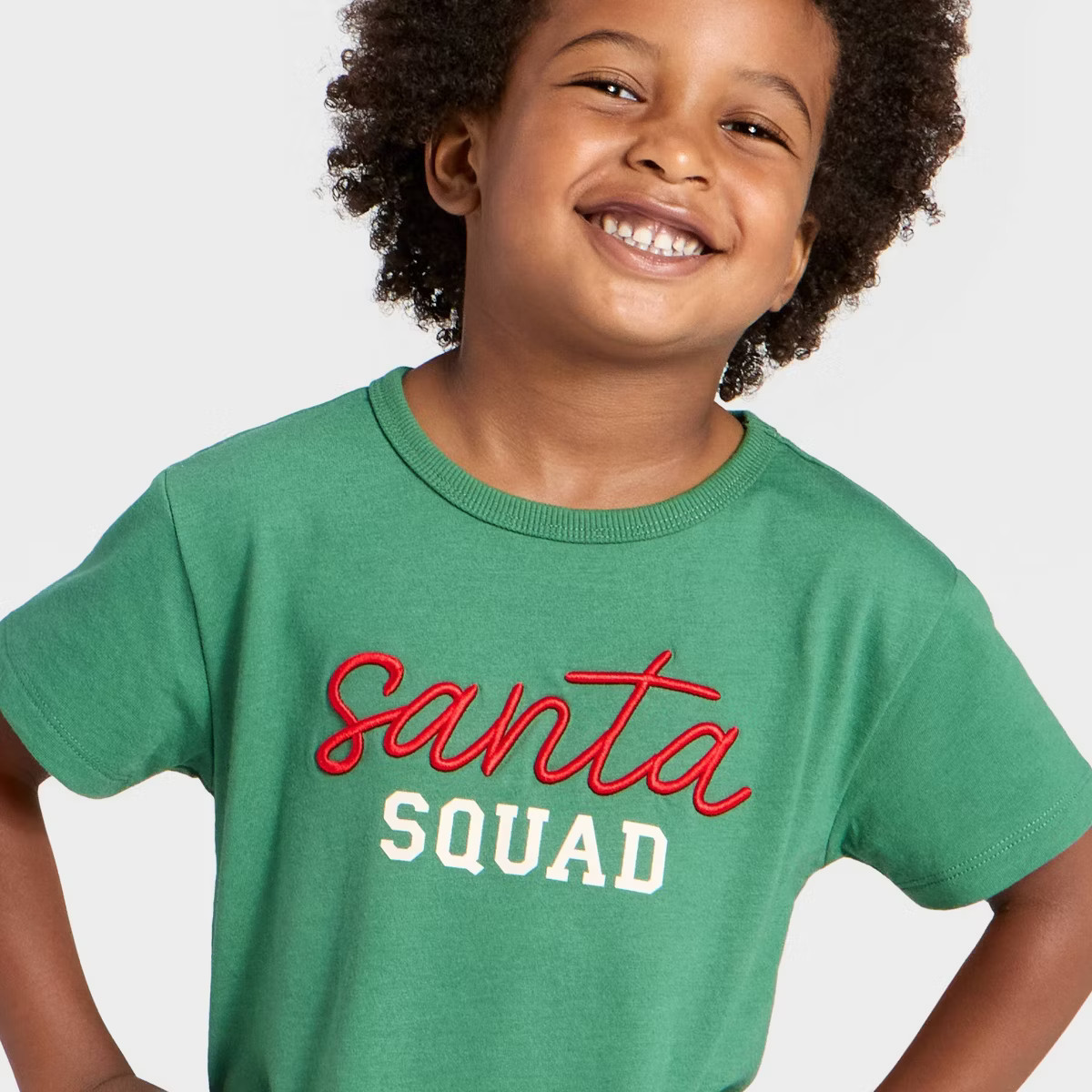 Toddler Boys' Short Sleeve Holiday Santa Squad T-Shirt - Cat & Jack™ Green 3T | Target