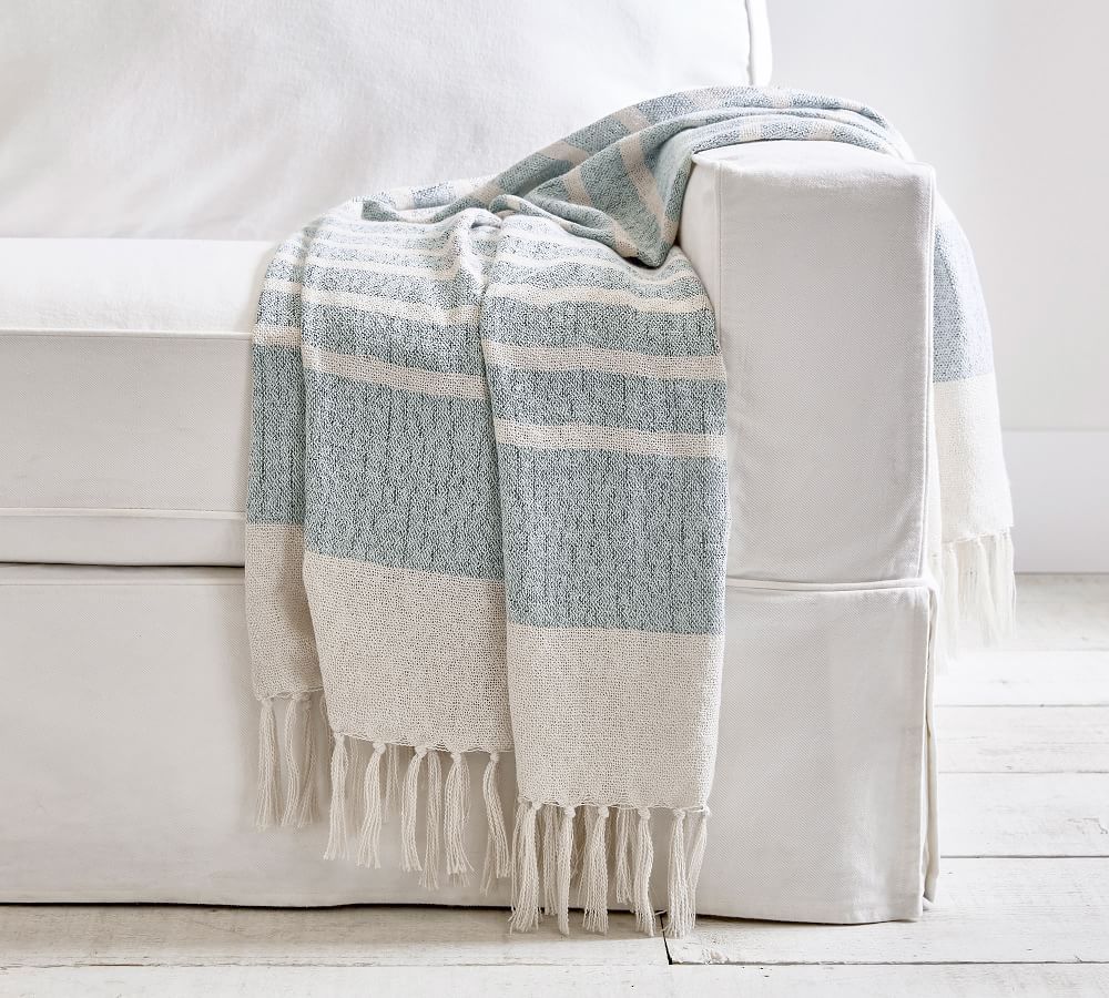Avah Eco-Friendly Striped Indoor/Outdoor Throw | Pottery Barn (US)