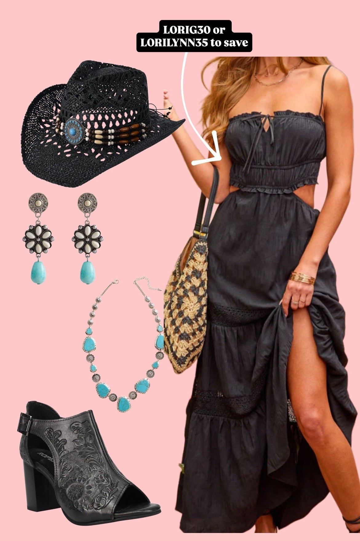 Black dress for summer! Love the maxi length and western accessories added to this look! Code LORIG30 for 30% off or LORILYNN35 for 35% off dress!

#LTKootd #LTKgrwm #LTKSeasonal