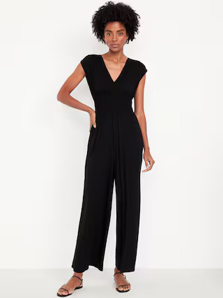 Waist-Defined Wide-Leg Jumpsuit | Old Navy (US)