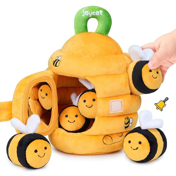 JoyCat Baby Toys 6-12 Months - Soft Baby Beehive with 5 Sensory Bees - Rattle, Crinkle Paper, Squ... | Amazon (US)