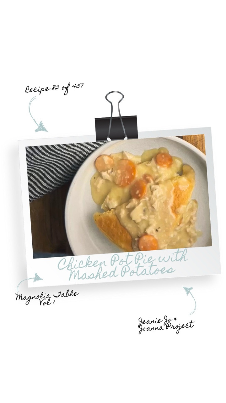 We may not be layering sweaters, but we’re definitely layering dinner. Biscuit and gravy on top of mashed potatoes — because comfort doesn’t follow the weather, it follows the craving.

Inspired by Julie & Julia, I’m cooking my way through Magnolia Table Volumes 1, 2, and 3. I’m calling it The Jeanie Jo & Joanna Project. Recipe 82 of 457 is Chicken Pot Pie with Mashed Potatoes—and here’s how it turned out.

The chicken was tender, the sauce creamy, and the mashed potatoes baked into a golden blanket that begged for gravy. Then came the biscuit—flaky, buttery, and unapologetically extra. One bite in, and it was clear: layering season has officially arrived… Southern-style.

375 recipes to go!

Gracefully yours,
🫶🏻 Jeanie Jo

#LTKHome #LTKSeasonal