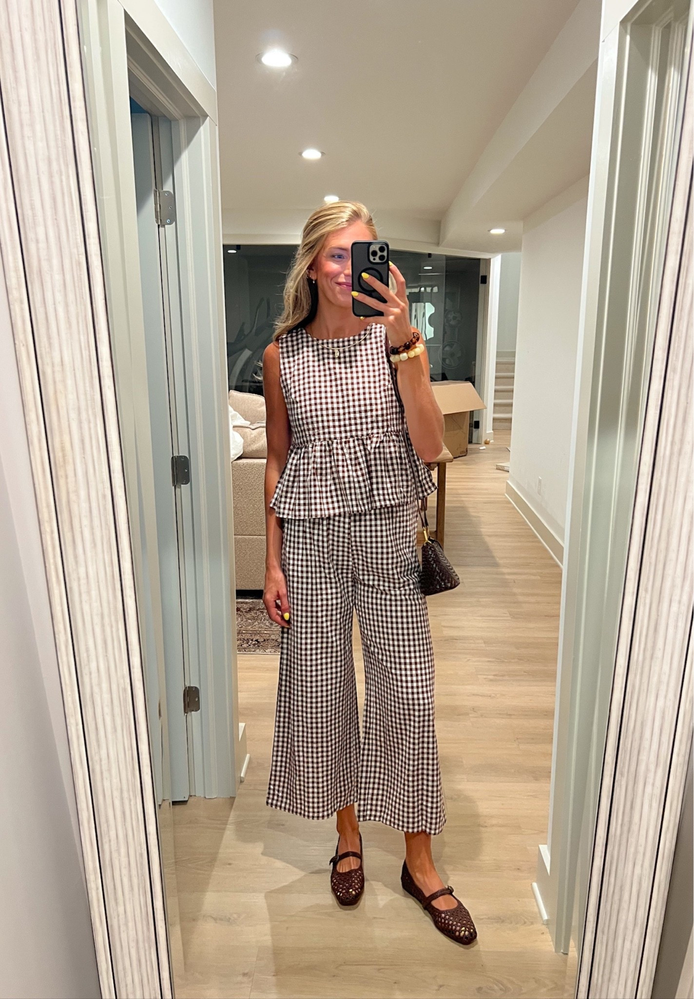 Brown gingham has officially won me over 🤎 This matching set is comfortable & chic

Wearing mediums!

#LTKootd #LTKTall #LTKmomlife