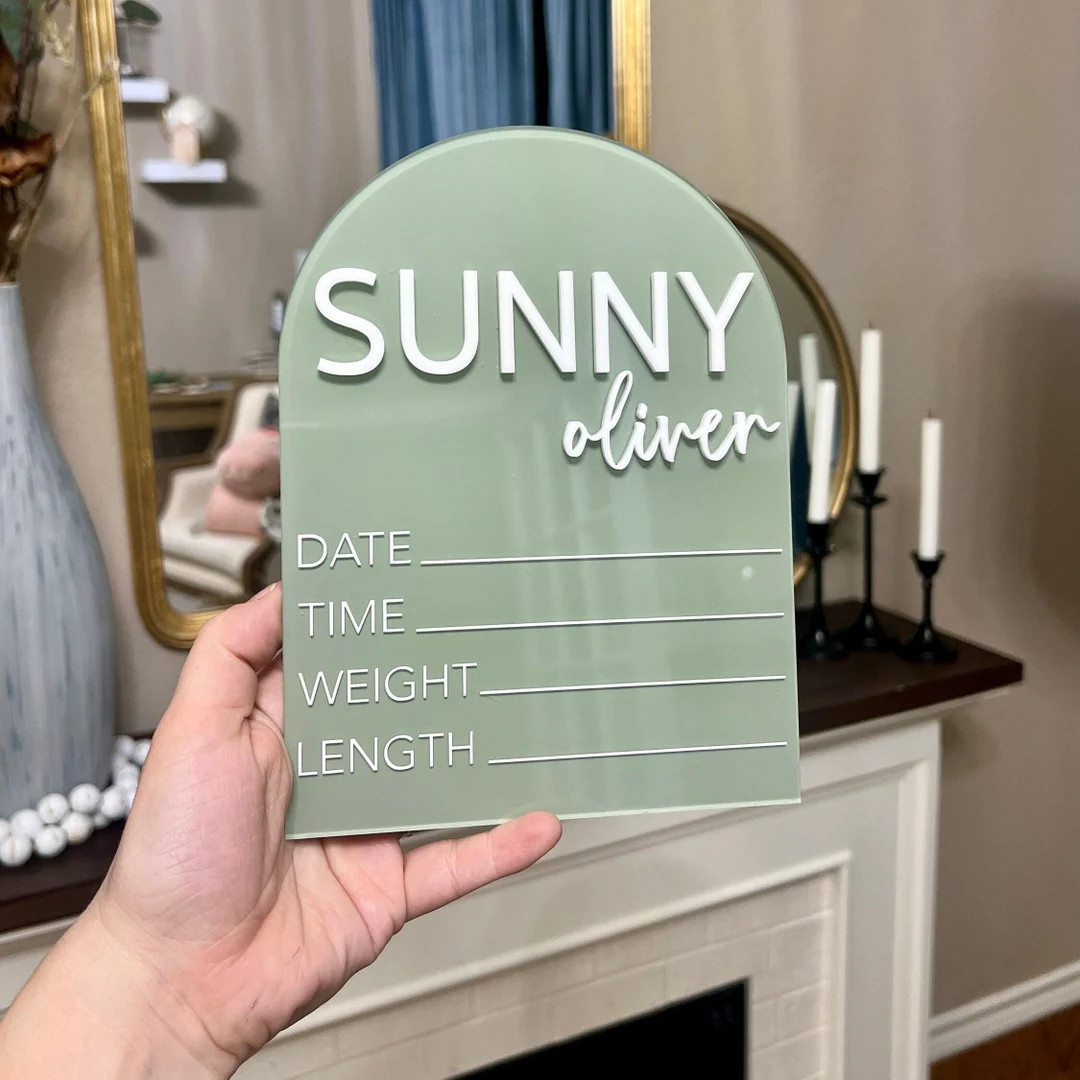 3D Acrylic Newborn Baby Birth Announcement Personalized Newborn Stat Sign Hospital Baby Sign Newb... | Etsy (US)