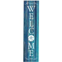 24 Inch | 2 Ft Tall Blue Coastal Welcome Vertical Wood Print Sign | Etsy (US)