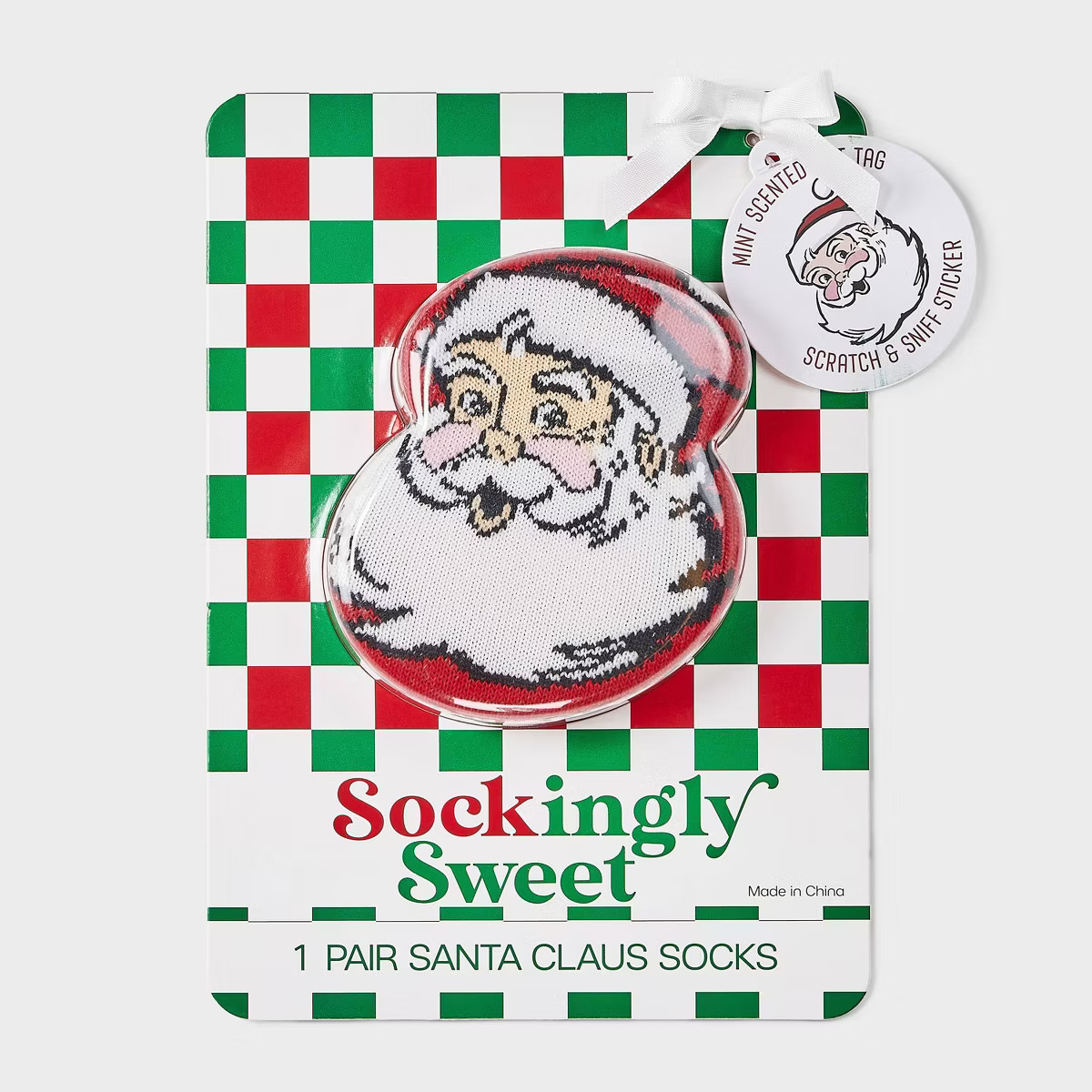 Women's Santa Striped Christmas Crew Socks - Red/Ivory/Green 4-10 | Target