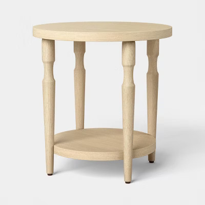 Turned Wood Accent Table with Shelf Natural - Threshold™ | Target