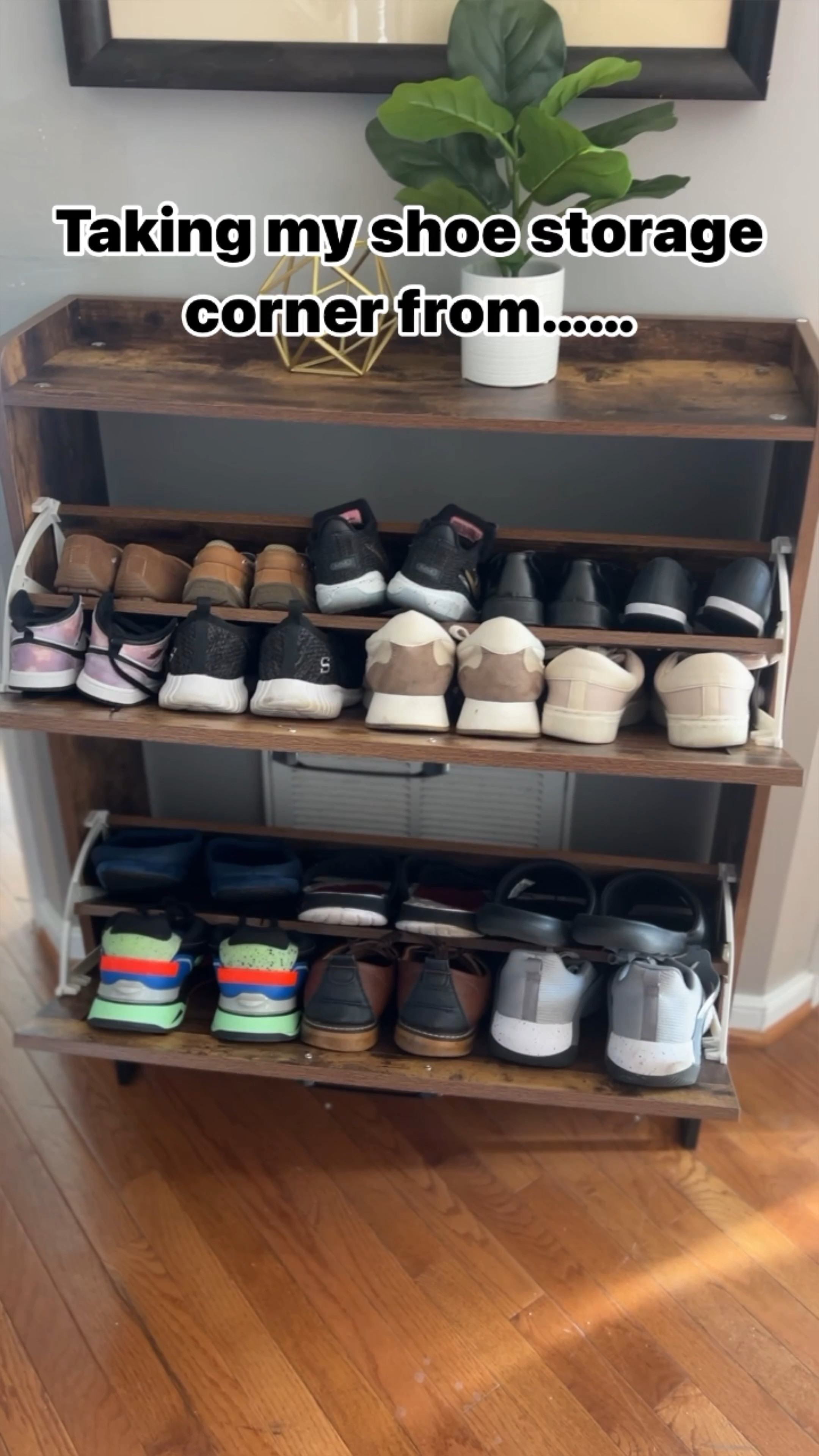 Our closets are super small. 

So we find ourselves storing more of our shoes downstairs

It was working out fine, but quickly began to junk up the space

So I found literally THE BEST storage solution for those storing shoes downstairs

#homeorganization #homestorage #shoeorganization 

#LTKhome #LTKshoecrush #LTKVideo