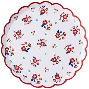 Bonjour Fête x Betty Crocker™ Vintage Floral Paper Party Dessert Plates | Premium Patriotic Pa... | Amazon (US)