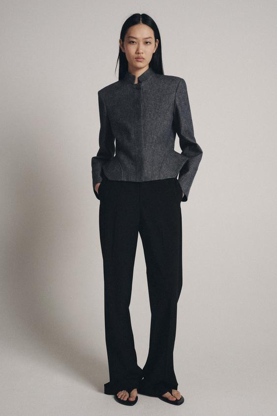 ZW COLLECTION LINEN PEPLUM JACKET | Zara US