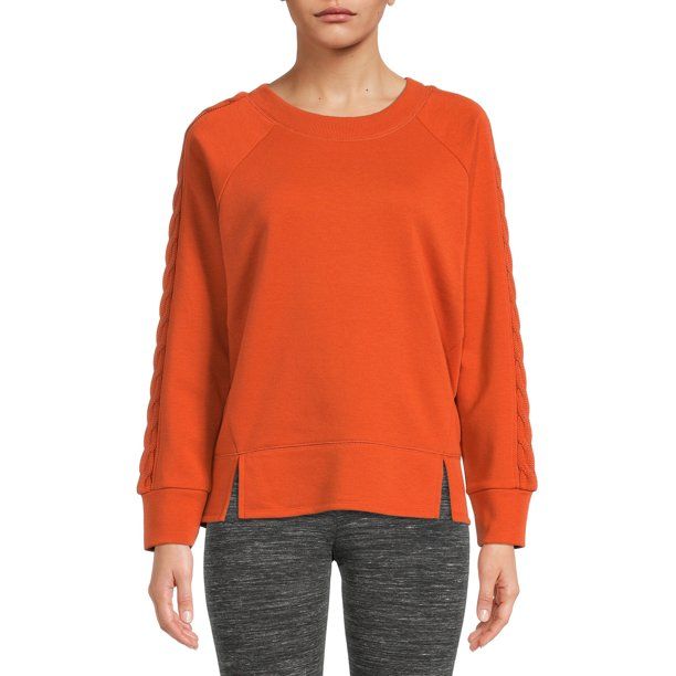 Time and Tru Women's Cable Sweatshirt - Walmart.com | Walmart (US)