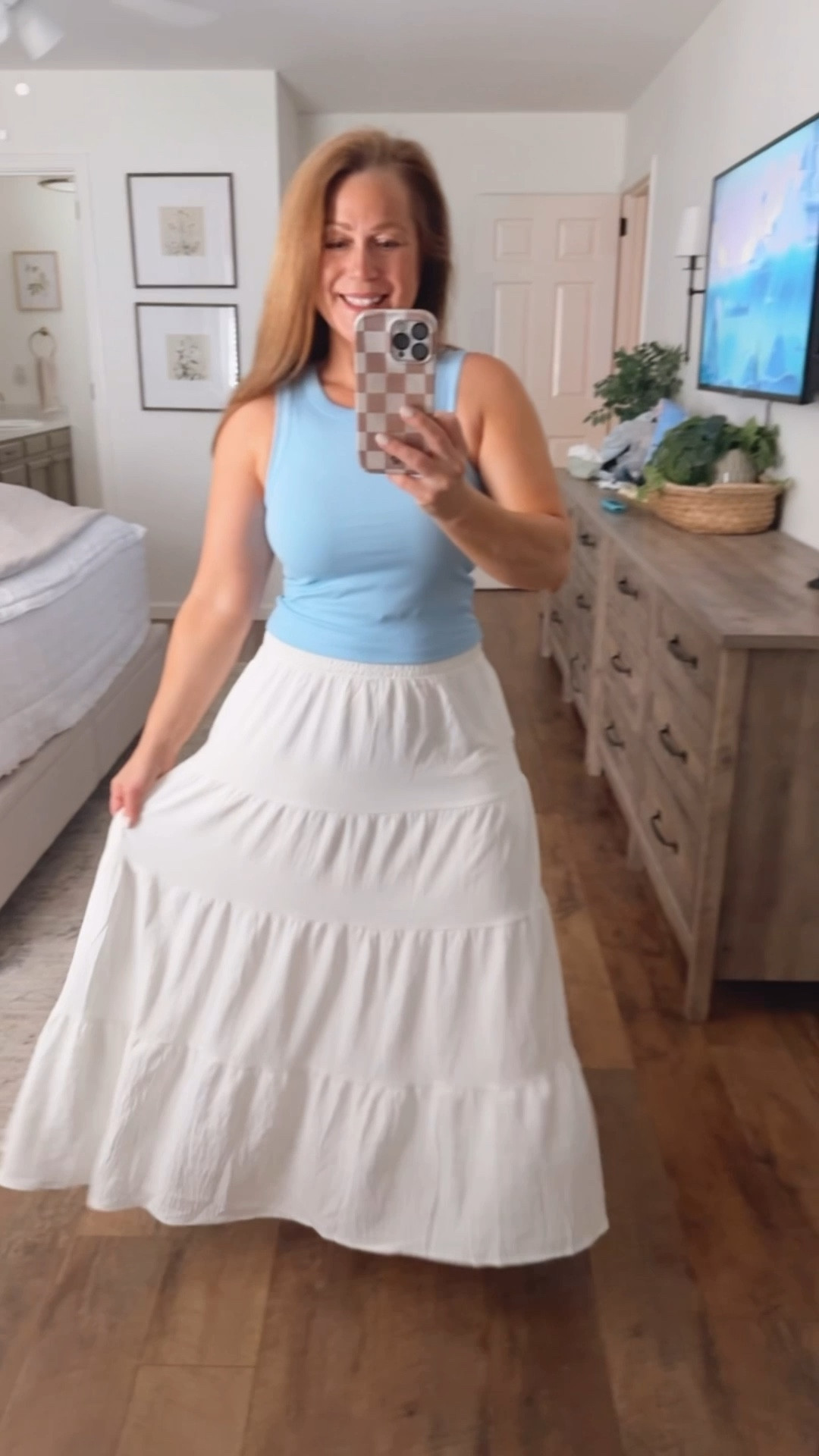 Summer outfit inspiration 
Crop tank
Tiered skirt 

Tank comes in multiple color options, washes well- holds it shape (I wear a small)
Skirt comes in several colors, is lined, lightweight, has pockets (I wear an XS)

#LTKMidsize #LTKPetite #LTKootd