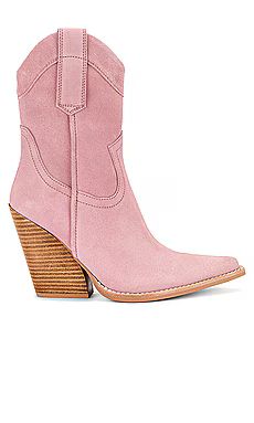 Jeffrey Campbell Mi-Amigo Boot in Pink Suede Tan Stack from Revolve.com | Revolve Clothing (Global)