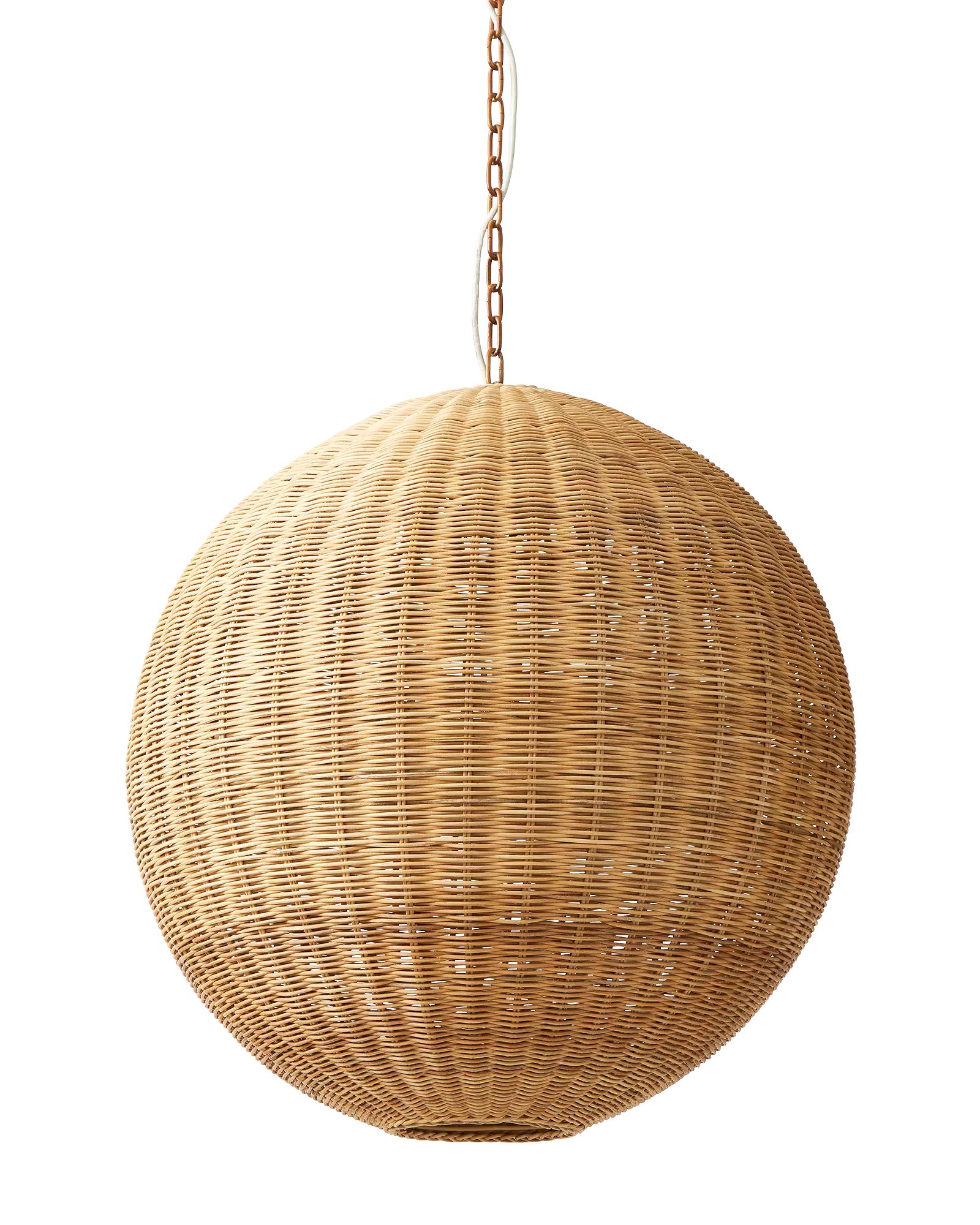 Santa Barbara Rattan Round Pendant | Serena and Lily