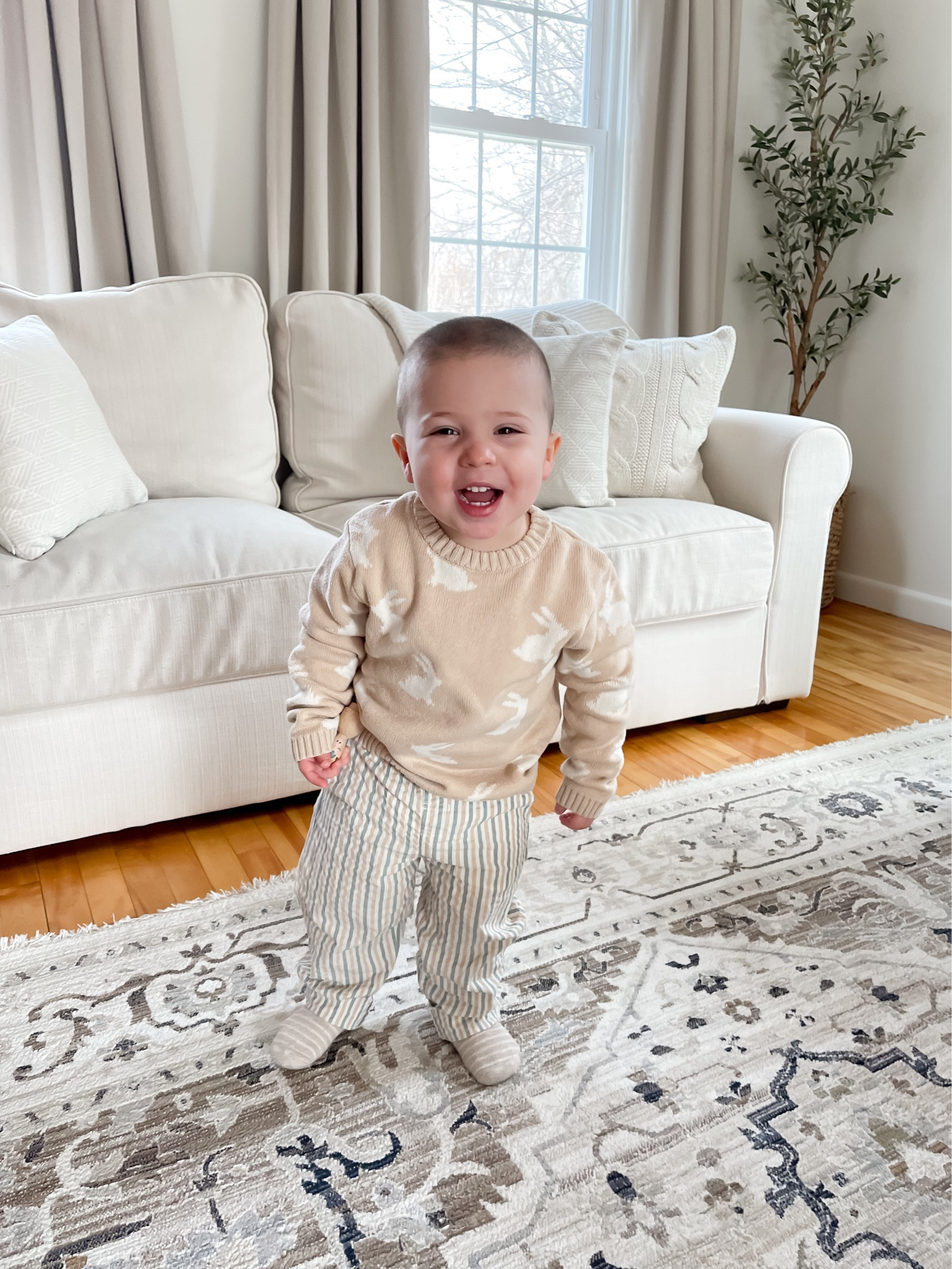 The cutest little toddler boy Easter outfit! The linen pants are so light and the sweater is super soft  

#LTKSeasonal #LTKkids #LTKbaby