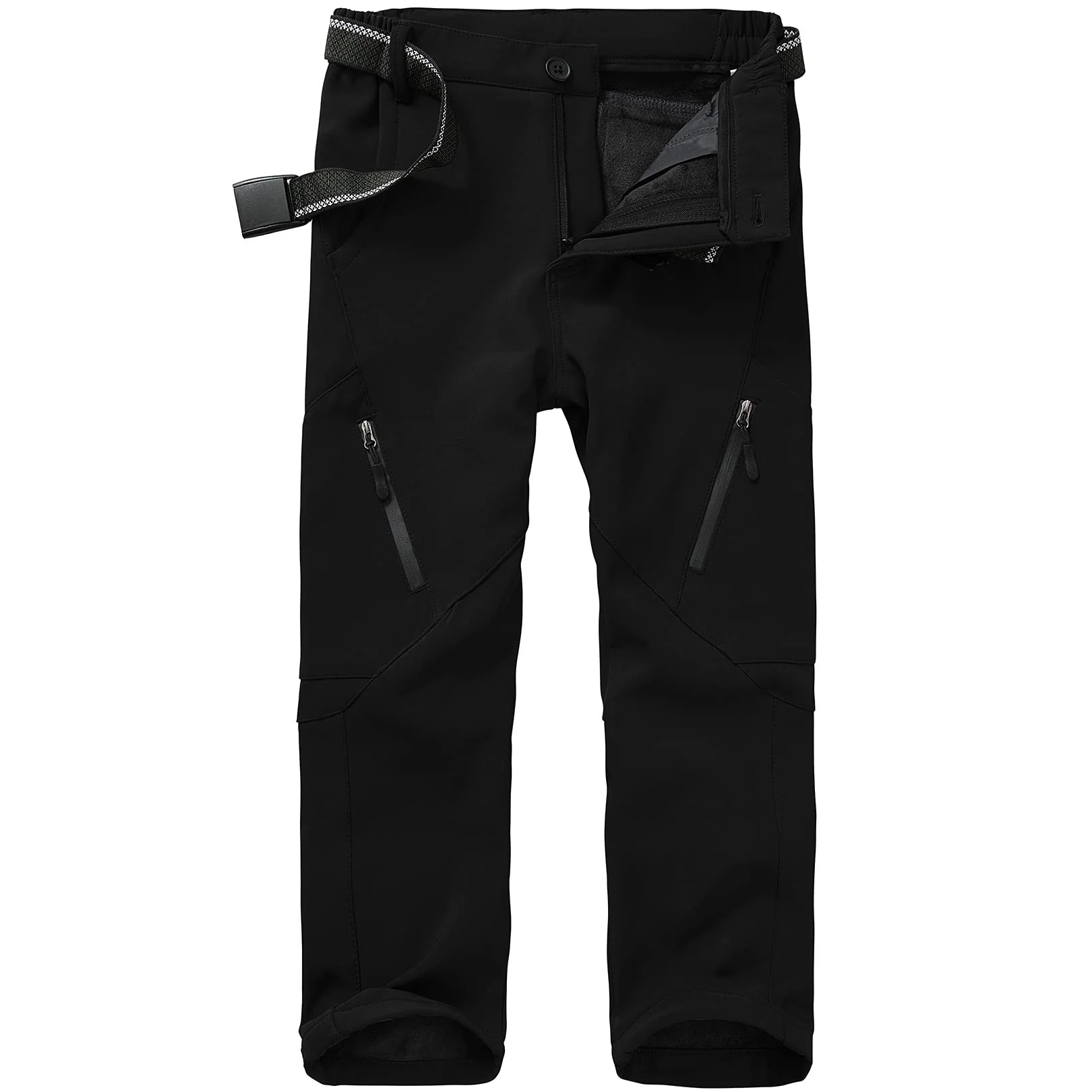 Toumett Kids Snow Hiking Cargo Waterproof Fleece Lined Black Boys Pants | Walmart (US)
