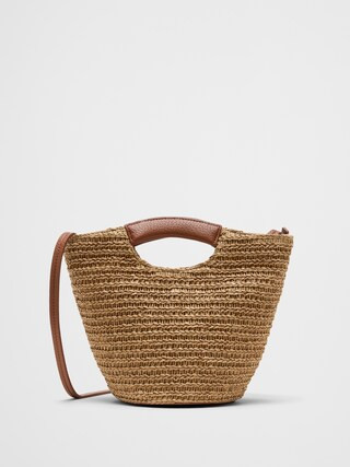 Straw Mini Bucket Crossbody | Banana Republic Factory