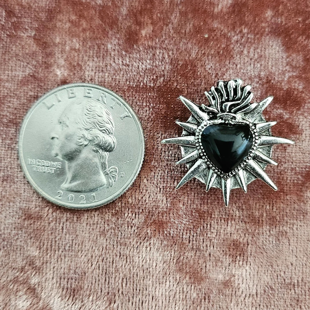 GOTH ‘Shoe Charms’ Silver-toned Black Sacred Heart charm | Etsy (US)