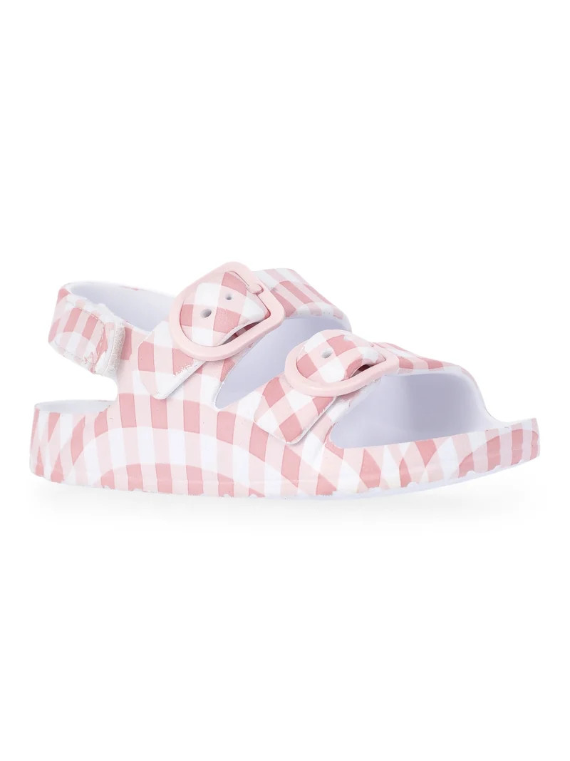 Wonder Nation Toddler Girls EVA Two Buckle Print Sandals | Walmart (US)