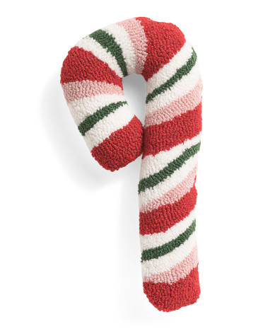 9X18 Candy Cane Hooked Pillow | TJ Maxx