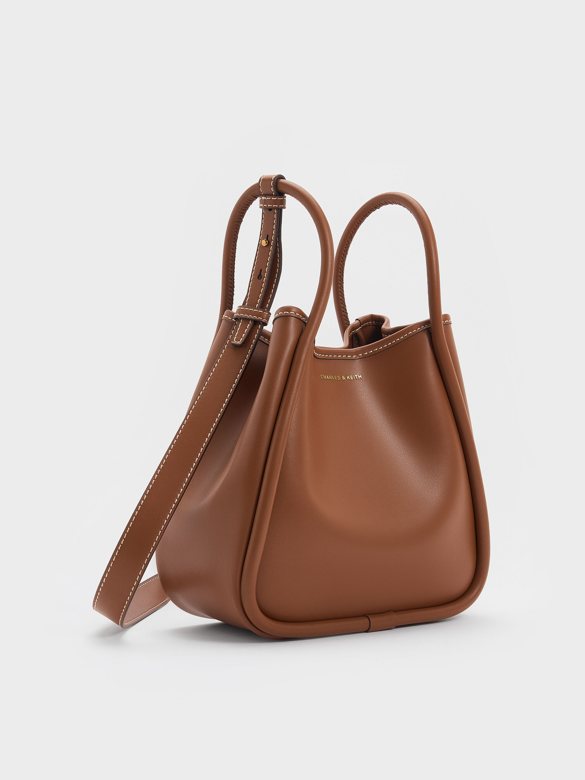 Mini Lyla Tubular Tote Bag
    
         - Chocolate | Charles & Keith US