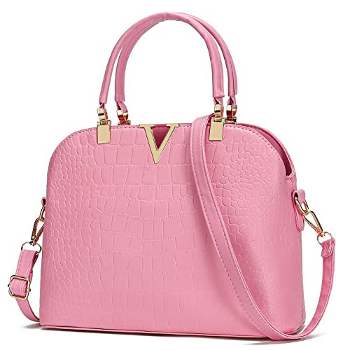 JHVYF Light Pink Purse Womens Handbag Top Handle Shoulder Bag Tote Satchel Purse Shell Bag Light Pink | Amazon (US)