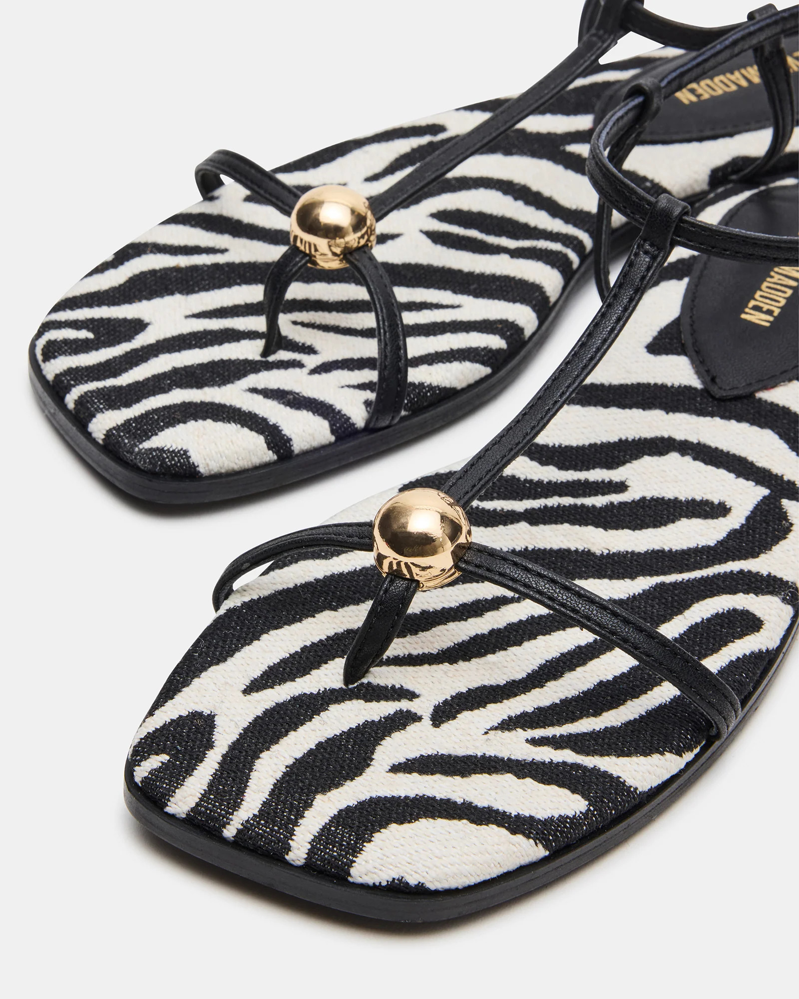 RITZY Zebra Square-Toe Strappy Women's Sandal | Steve Madden (US)
