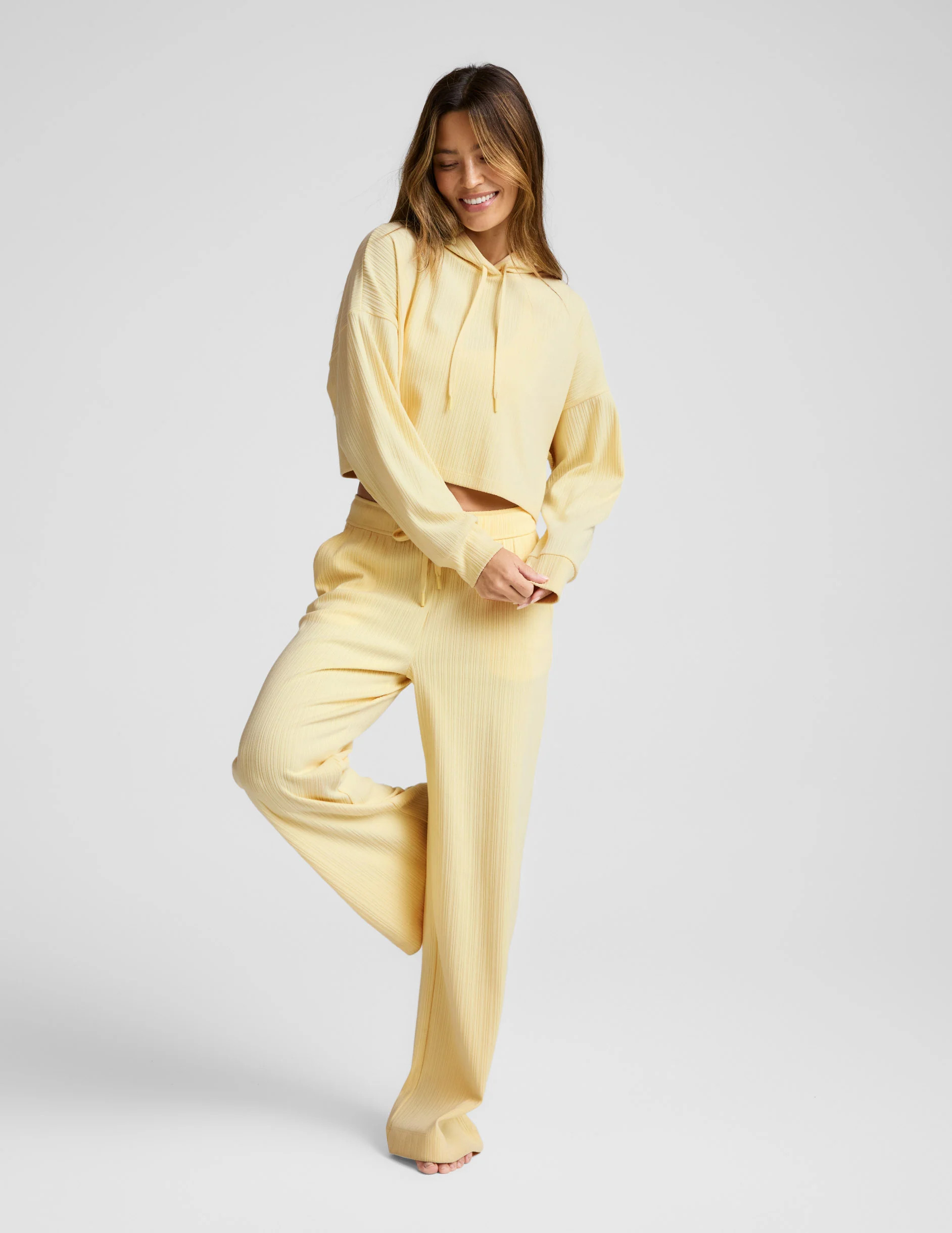 Breathe Easy Ribbed Cropped Hoodie | Beyond Yoga | Beyond Yoga