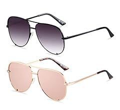 Oversized Aviator Sunglasses for Women Men Big Large UV Protection Fashion Sun glasses | Amazon (US)