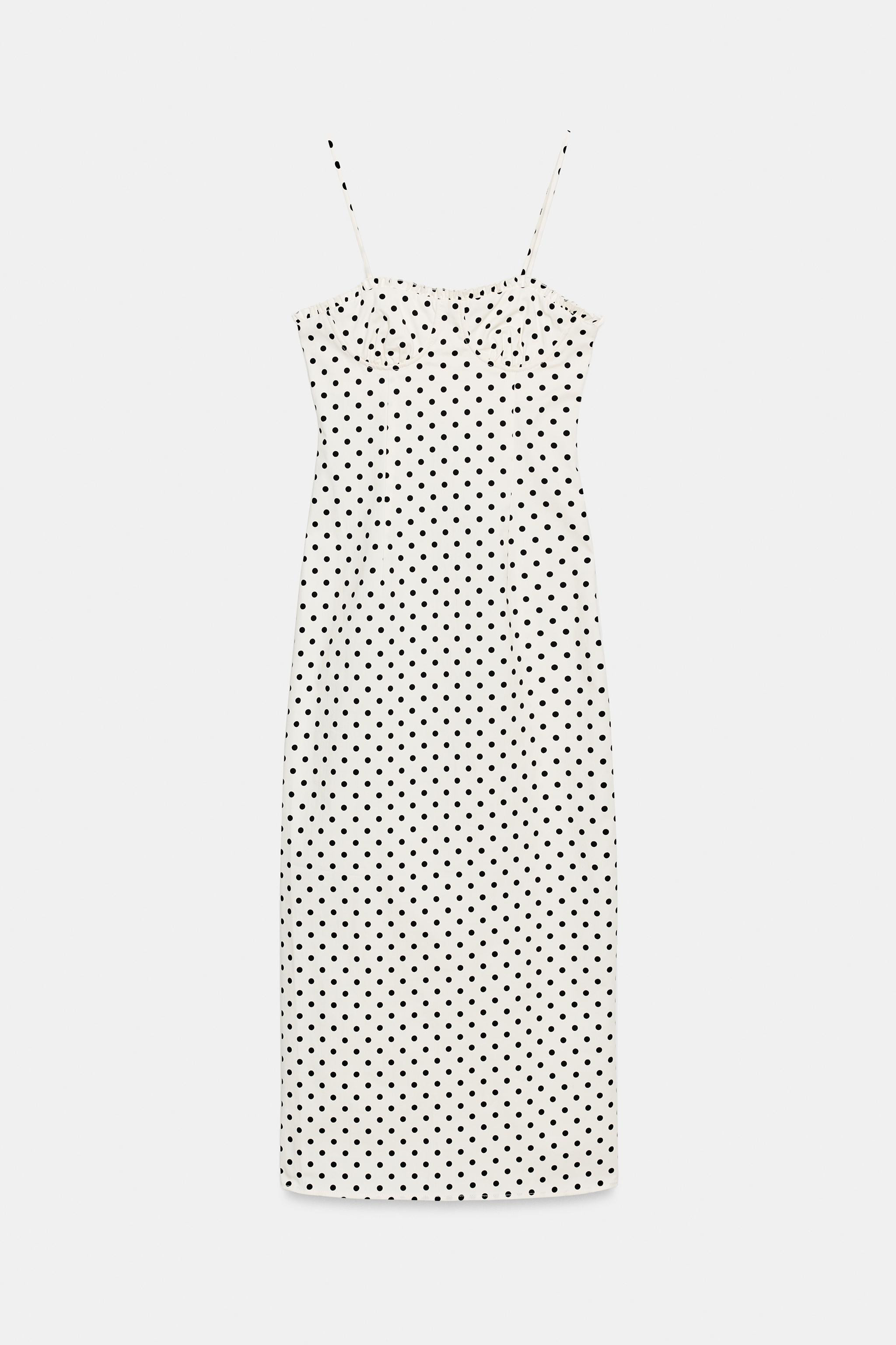 CORSET-STYLE POLKA DOT MIDI DRESS | Zara US