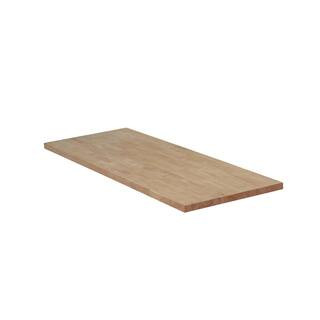 4 ft. L x 25 in. D Unfinished Hevea Solid Wood Butcher Block Countertop With Square Edge | The Home Depot
