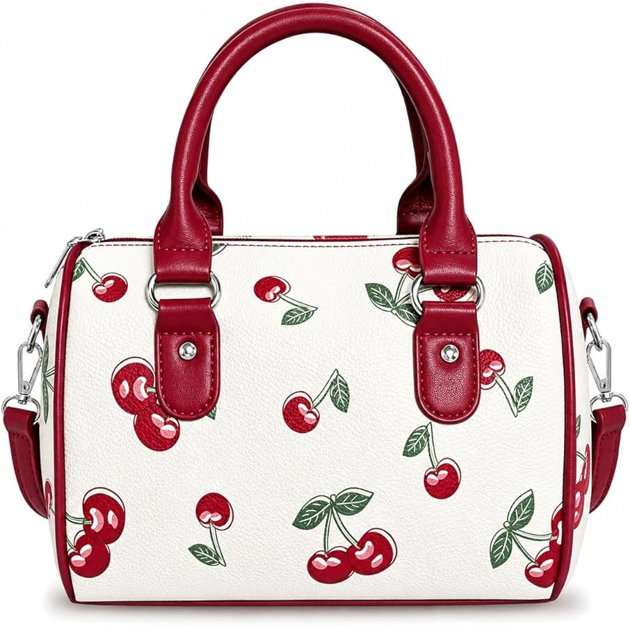 Cute Small Crossbody Bag with Fruit Prints Boston Bag for Women Girls | Amazon (US)