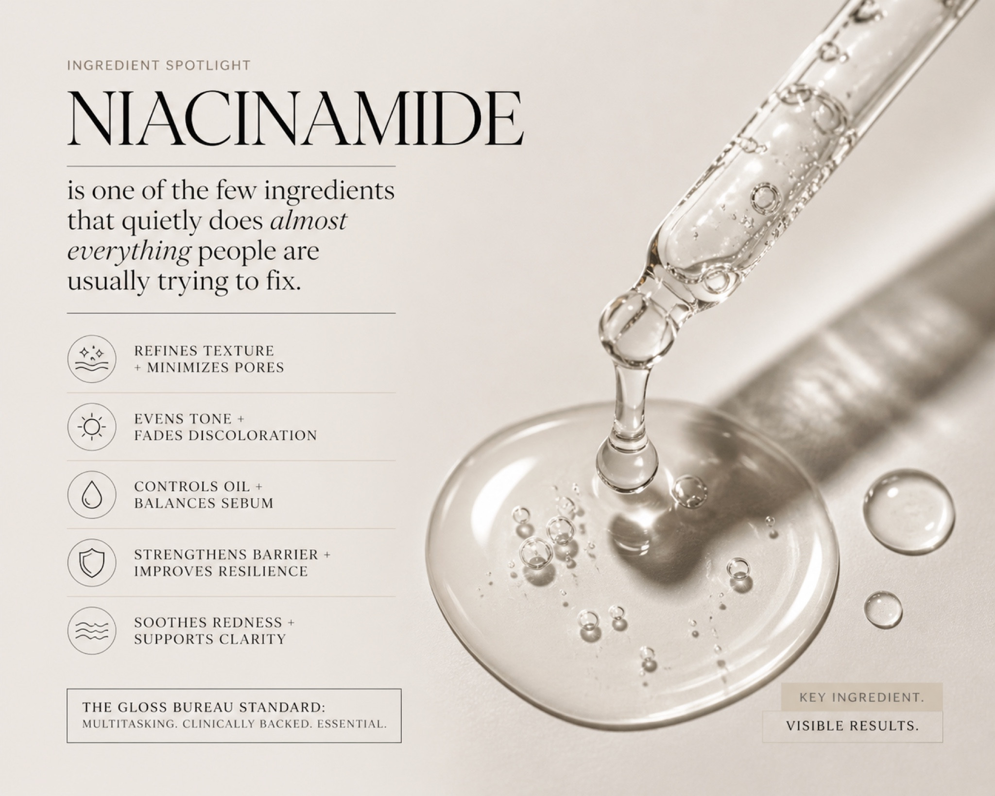 Niacinamide is one of the few ingredients that quietly does almost everything people are usually trying to fix.
Oil. Redness. Texture. Tone. Barrier issues.
But what makes it effective isn’t intensity—it’s regulation.
What It Is
Niacinamide is a form of vitamin B3.
It works by improving how your skin functions—not by forcing rapid change like stronger actives.

#LTKMothersDay #LTKOver40 #LTKBeauty
