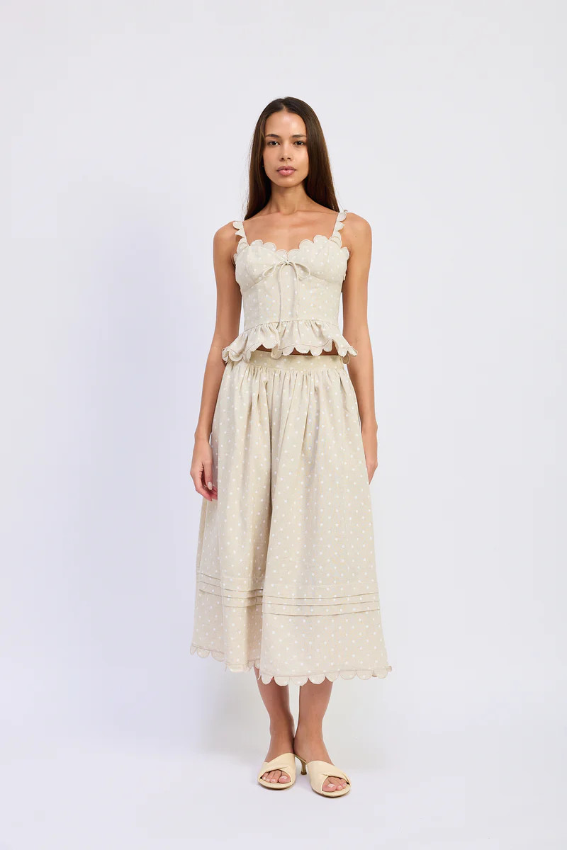 Elise Embroidered Midi Skirt | En Saison