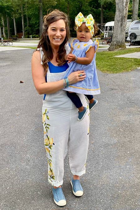 Weekend style with my mini! Lemons / yellow and blue / lemon dress / linen overalls / matching shoes / summer sandals 

#LTKFamily #LTKBaby #LTKFindsUnder50