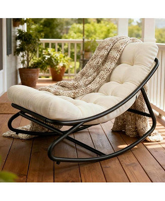 Outdoor Rocking Chair with Thick Cushion | Macy's
