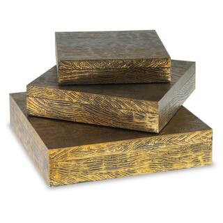 Keldy Gold 12.88 in. x 3.38 in. Metal Decorative Box Set of 3 | The Home Depot