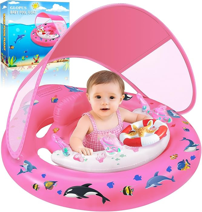 Baby Pool Float with Canopy Upf50+ Sun Protection, Baby Swimming Float | Amazon (US)