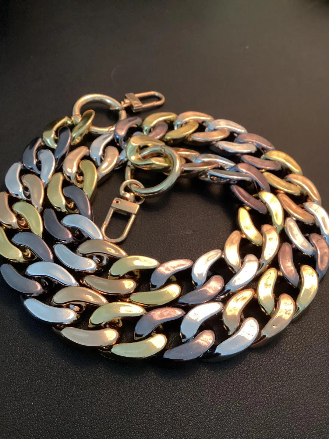Mix Metallic 4 Colours Chain Link Bag Strap - Gold, Rose Gold, Shiny Silver, and Dark Silver, 70c... | Etsy (US)