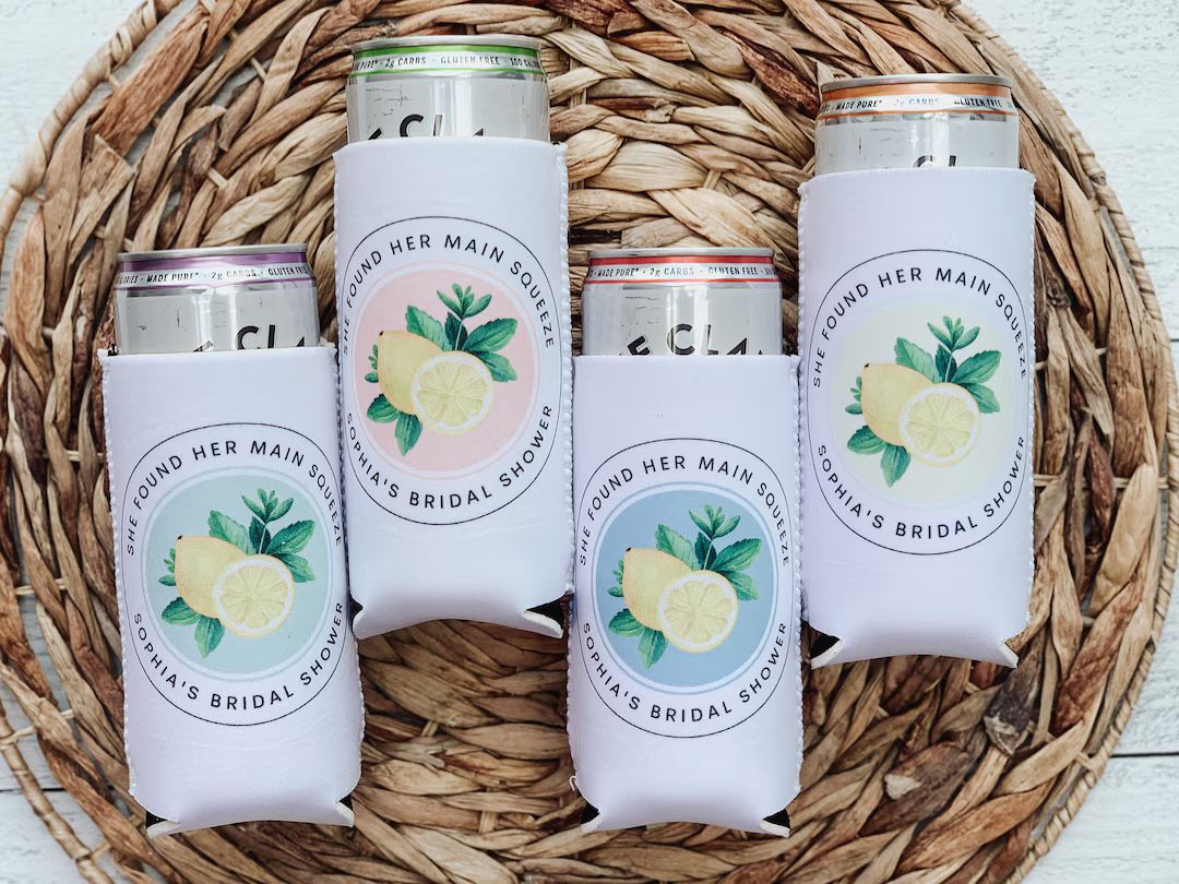Lemon Bachelorette Party, Bridal Shower, Personalized Can Cooler, Main Squeeze, She Found Her Mai... | Etsy (US)