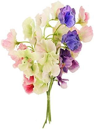 FloristryWarehouse Faux Silk Sweetpea Flowers 17.5 Inches White Pink Purple Pack of 4 | Amazon (US)