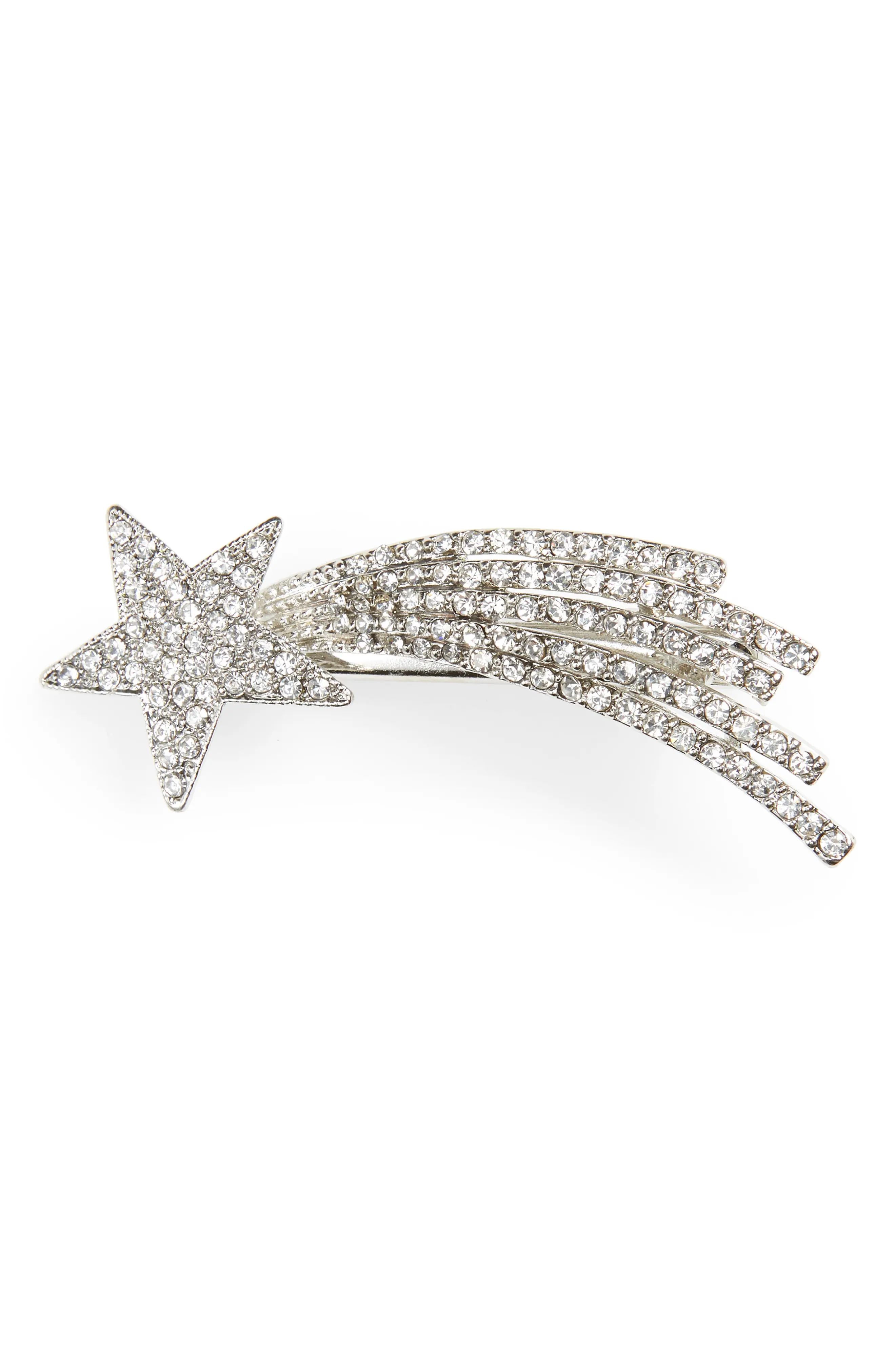 CARA Crystal Shooting Star Barrette, Main, color, SILVER | Nordstrom