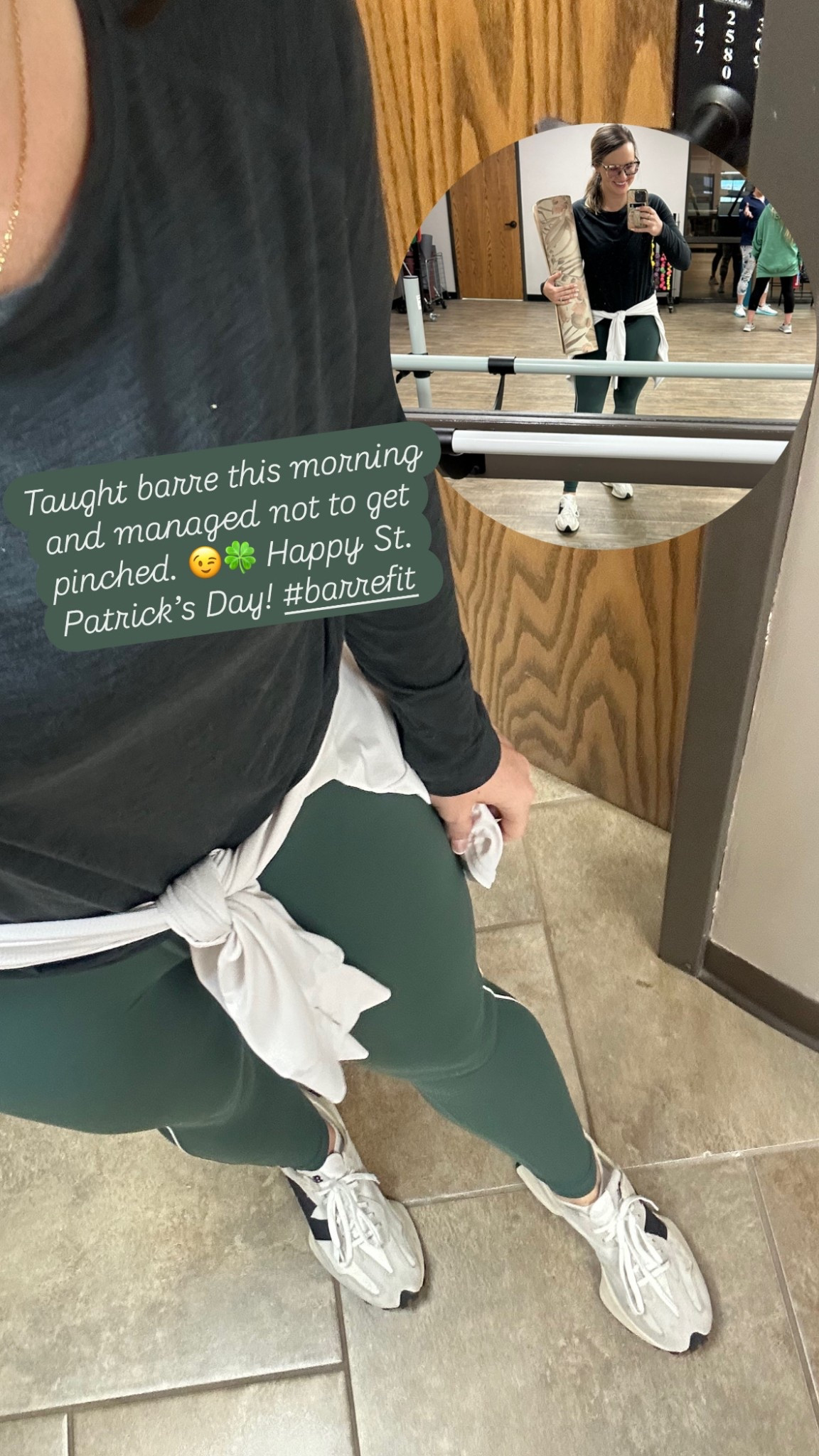 What I wore to workout class on St. Patrick’s Day & didn’t get pinched! 🍀✨🙌🏼 love this dark green sports bra and leggings set from Target— super soft and stays up! Sports bra is medium support— perfect for yoga, barre, Pilates, etc. Also love this running jacket for extra coverage on the backside ✔️ paired it with this super soft breathable black long sleeve from Amazon. Love the fabric!!!! 

Linking more target style spring outfits below- new arrivals in active wear that I’m loving!!! 

#LTKActive #LTKStyleTip #LTKFindsUnder50