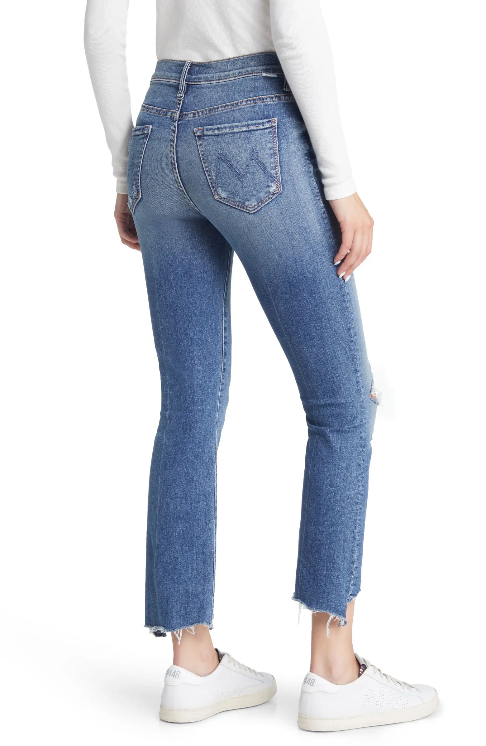 MOTHER The Insider High Waist Crop Step Chew Hem Jeans | Nordstrom | Nordstrom